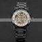 New Fashion Gold Watch Men Classic Skeleton Design Stainess Steel Hand-Wind Watches Transparent Montre Homme Wristwatch