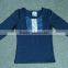 Cheap girls blank ruffle sleeve t shirt kids plain red t-shirt wholesale