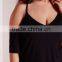 XXL - 6XL plus size black cold shoulder swing dress for fat women