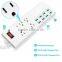 6 gang extension cable socket with usb port multiple outlet USA use 100v-125v surge protection