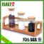 2015 New style glass jar with lid Hot selling High borosilicate glass jar with cork High quality gass jar set with bamboo rack