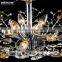 Chrome Metal Crystal Ceiling Lamp Semi Flush Ceiling Light Chandelier MD83022