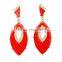2016 fashion jewelry colored hoop zircon earrings/women pearl earring