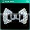 5MM 2MM Clear Crystal Rhinestone Ribbon Rhodium Metal Pair Buckle