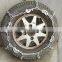 Anti-skid snow tire chains for passenger car