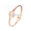 High quality small order shinny polish vacuum rose gold stainless steel open bangle