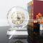 custom crystal table craft clock with custom company logos
