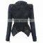 Custom Double Zipper Women Denim Jacket