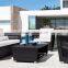 Poly rattan wicker sofa set- Garden sofa set outdoor furniture(1.2mm alu frame with powder coated, with 250gr polyeste fabric)
