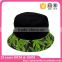 Fashion print polyester custom logo marijuana bucket hats