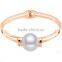 Christmas Shiny Real Gold Silver Plated Alloy Bracelets Accessory Big Pearl Multi Layer Bracelets Jewelry For Women