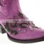 Women's New Purple Black Overlay Western Cowgirl Boots Rhinestones Studded Shaft
