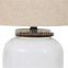 clear oval glass table lamp with linen empire shade