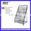 hot sale free standing library metal mesh magazine rack HSX-118