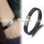 Punk men's bracelet ,leather magnet clasp bangle wholesale