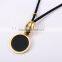 Charming ! Fashion ! Simple ! gold plated pendant black rope necklace