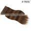 Super quality 20" light natural brown 14 color 113g silky straight braizilian remy clips in human hair weft