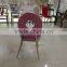 Luxury stainless steel Wedding Chair Pink Color Funiture