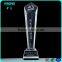 Customized Blank Crystal Trophy With Eagle Colored Glaze On The Top