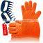 Heat resistant bbq silicone grill gloves funny oven mitts cooking kitchen glove