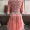 Pink floral long sleeve dance dress for women QQ050