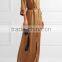 Elegant Robe-Inspired Brown Silk Wrap Maxi Dress Sexy Night Long Sleeve Dress Evening Names Of Ladies Dresses 2017 HSD5894