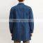 longline denim dark blue long jacket with pocket for men