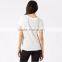 Embossed logo t-shirt plain white round neck t-shirt