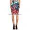 MGOO High Fashion Branded Knee Length Skirts For Women office Suit Skirts Floral Color Changing Skirts 15145A244