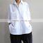 Z&M linen fabric blouse women plus size t shirt custom t shirt for women