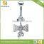 Stainless Steel Big CZ Bowknot Long Navel Ring