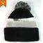 high quality grey knit acryl beanie hat 100% polyester fleece cap woven label
