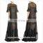 nice design women black short sleeve chiffon evening gown