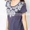 Female chiffon floral print shirts black outdoor clothing shirts