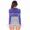 2016 custom sublimated new design long sleeves back zipper women surf rash guard