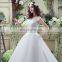 Wholesale Cap Sleeve Lace Top Organza Wedding Dresses SQS041