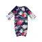 Infant&Toddler Brushed Silkmilk Flower Printing Baby Navy Sleep Gown Clothes Wholesale Baby Girls Sleeping Bags.