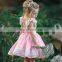 2019 summer pink girl fly sleeve lace flower princess dress kids backless frock designs