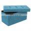 Customized modern and fashion faux linen folded storage stool ottoman bench