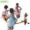 Four person children play items rotating toy merry go round