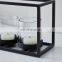 Top 1 Modern Glass Hurricane Candle Holder Rectangle Black Metal Triple Pillar Candle Holder For Home Decor