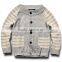 100% cotton Stripes sleeves kids knitted grey sweater