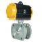 DKV DN25 Italian ultra-thin stainless steel 304 ss316 pneumatic flange wafer ball valve