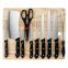 Wooden Chopping Boards & Knives Set - Set of 1pinewood Cutting Boards, 10 Knives, 1 Vegetable Peeler, 1 Cutting sharpener - Useful and Practical pinewood Chopping Boards 11pcs