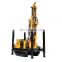 250m pneumatic diesel crawler portable water well drilling machine on trailer