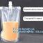 Reusable Stand Up Plastic Custom Liquid Fruit Juice Drink Packaging Spout Pouch Bag / Juice Doypack With Spout Cap packaging pouch bag