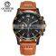 OCHSTIN 068A Leather Strap Water Resistant Watch For Men Top Brand Luxury Chronograph Men Wrist Watch