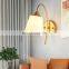 Modern wall lamp hotel home living room bedroom stair corner LED wall light gold glass lamp shade headboard wall lamps