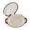 Oval pre-seasoned cast iron enamel flower casserole pot with double ears