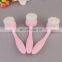2020 custom long handle pink facial cleansing brush for bulk sell